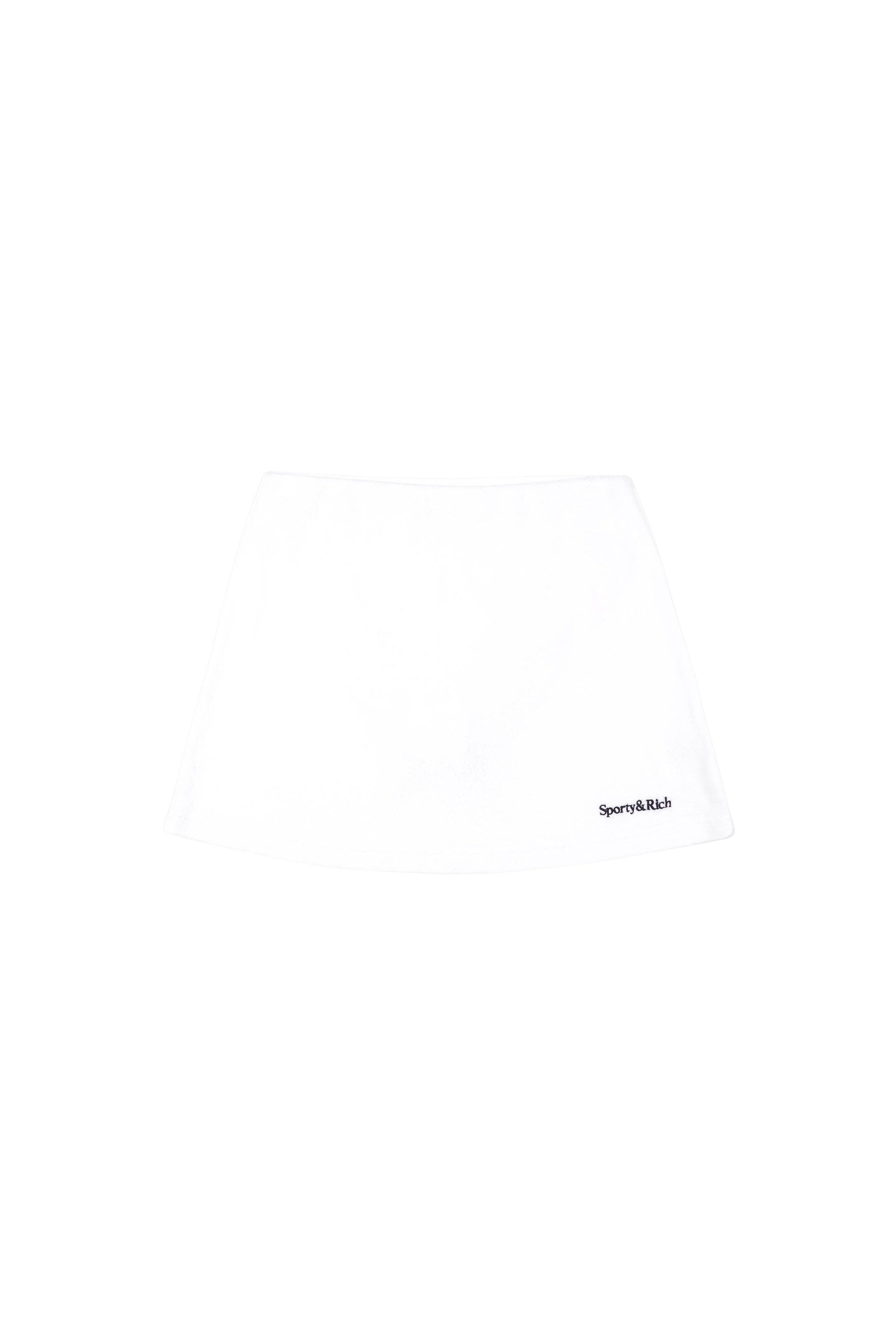Serif Logo Terry Skirt - White & Navy