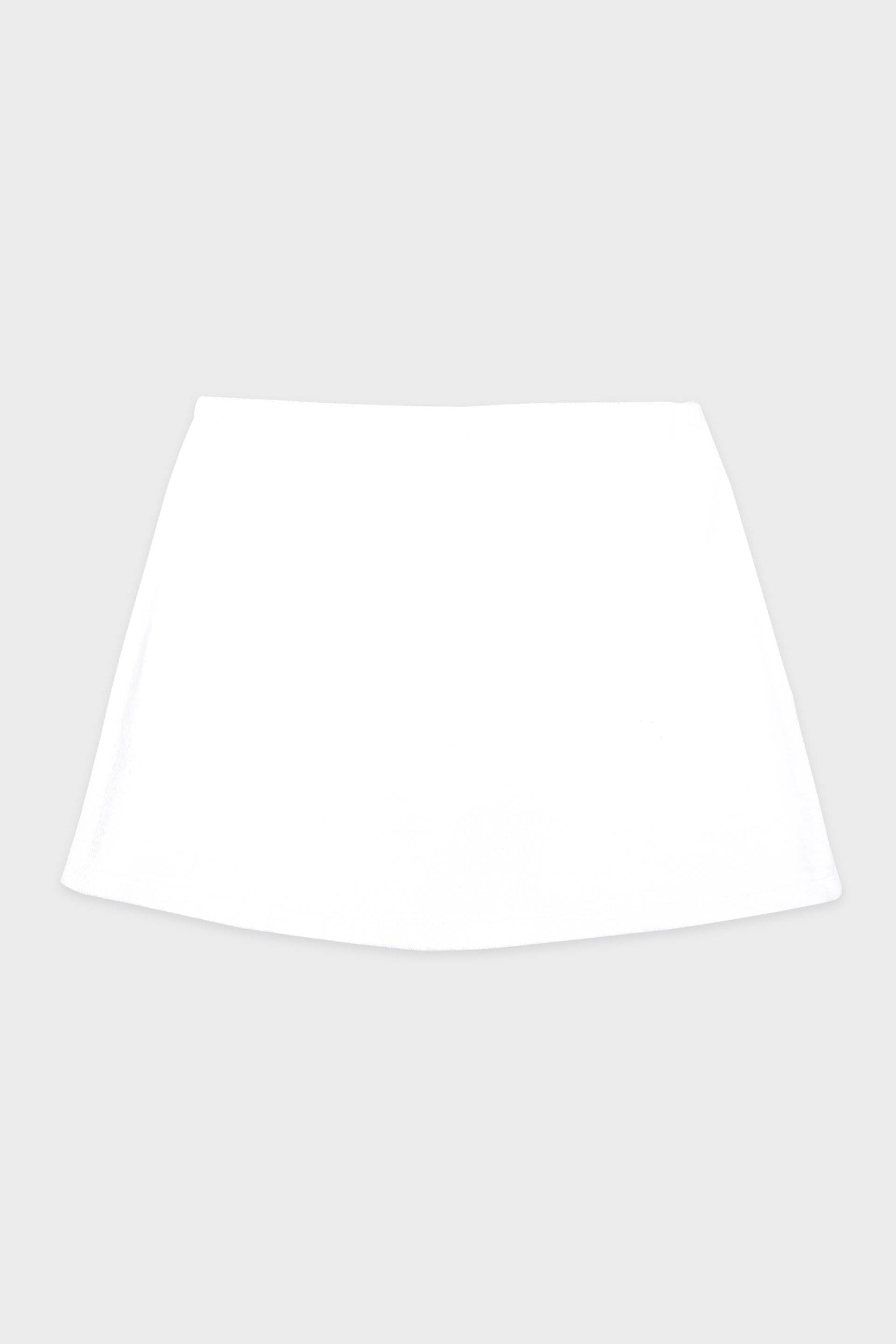 Serif Logo Terry Skirt - White & Navy