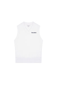 Débardeur à col en V avec logo Serif - Blanc & Bleu Marine