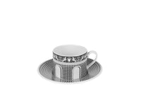 Set of 6 Façade du XVe porcelain tea cups - Black & White
