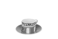 Set of 6 Façade du XVe porcelain tea cups - Black & White