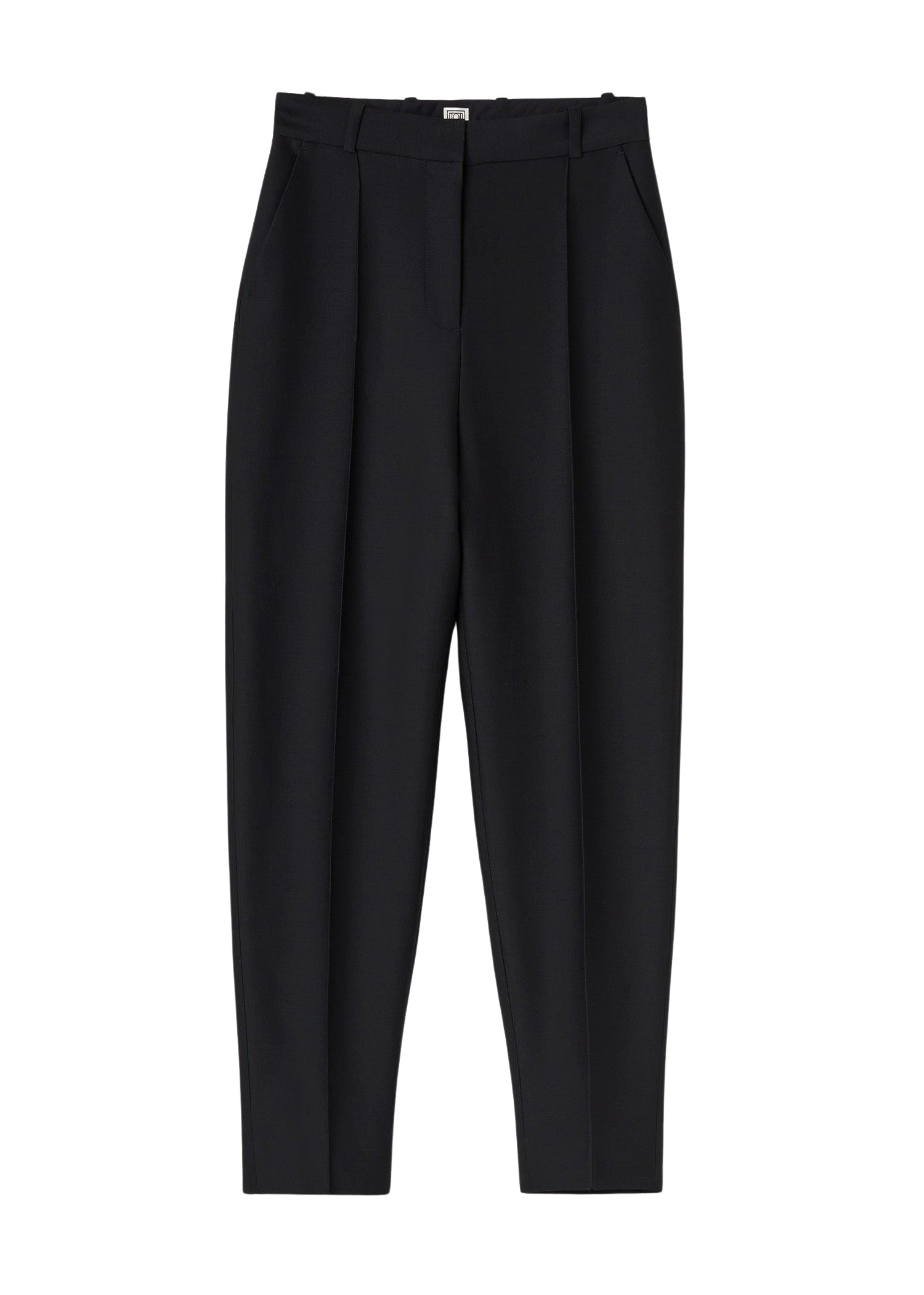 Pantalon à plis cousus en laine - Black