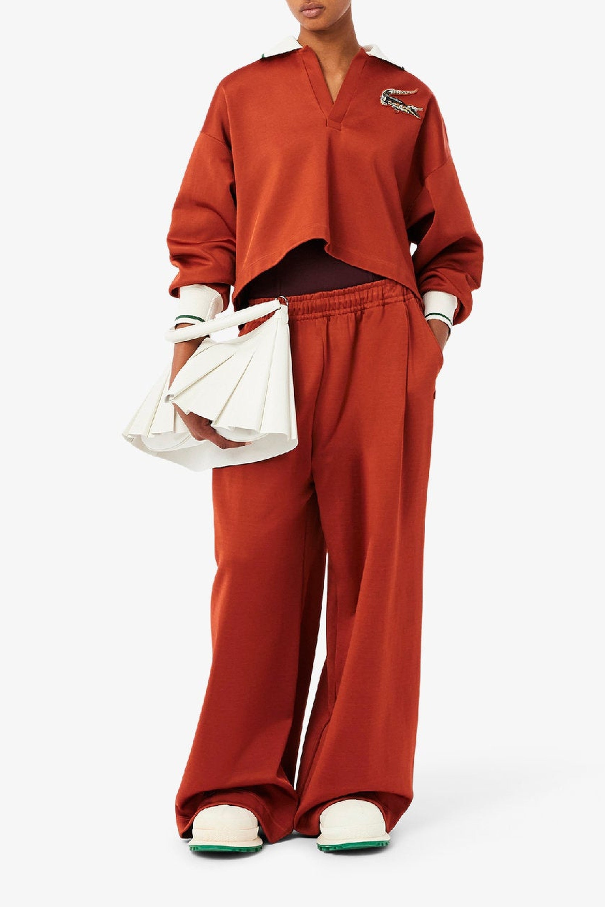 Sweatshirt court et oversize - Briquette