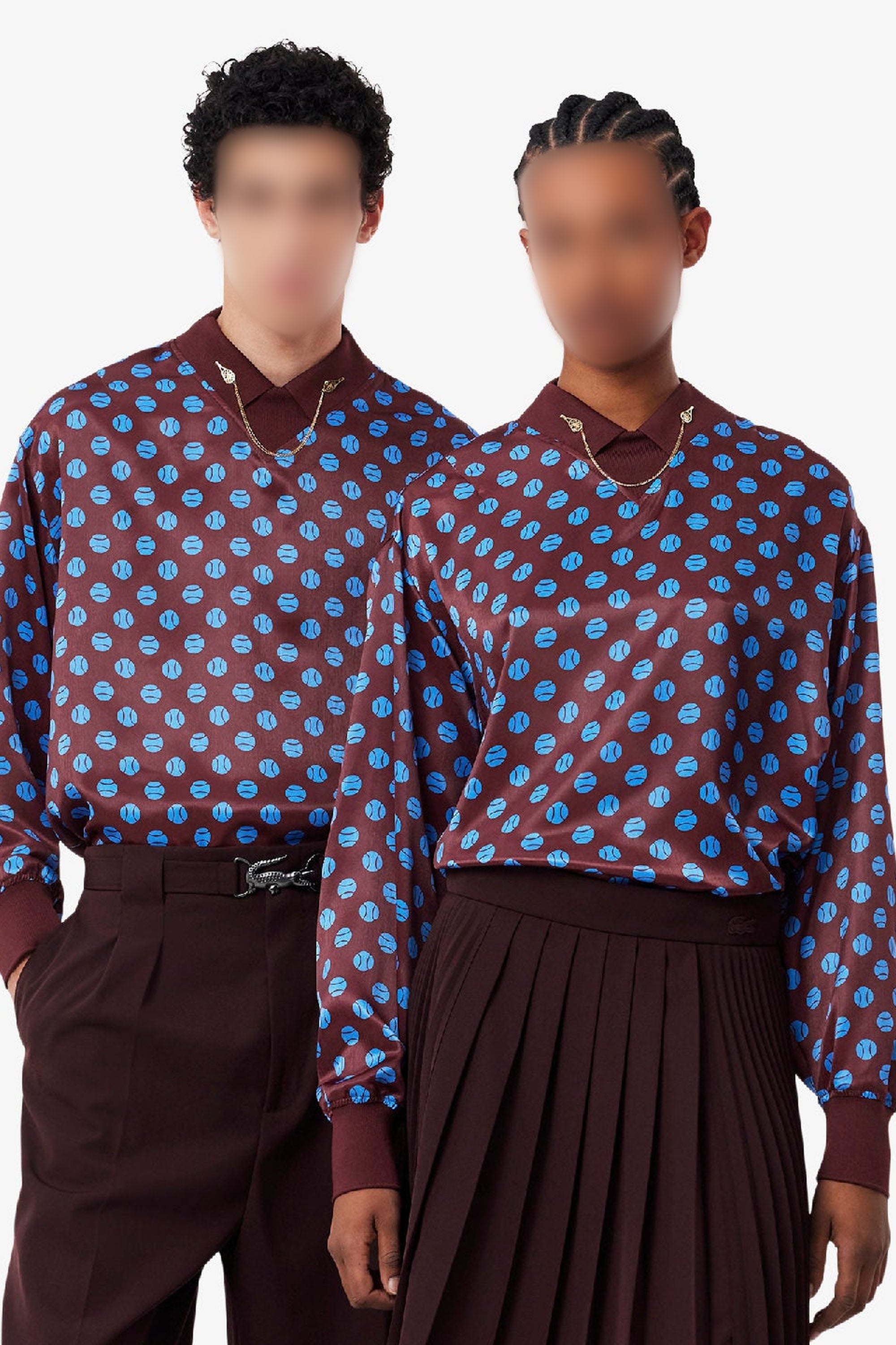Chemise imprimée en satin - Expresso & Bleuté