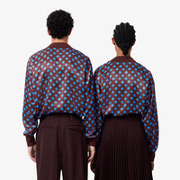Chemise imprimée en satin - Expresso & Bleuté
