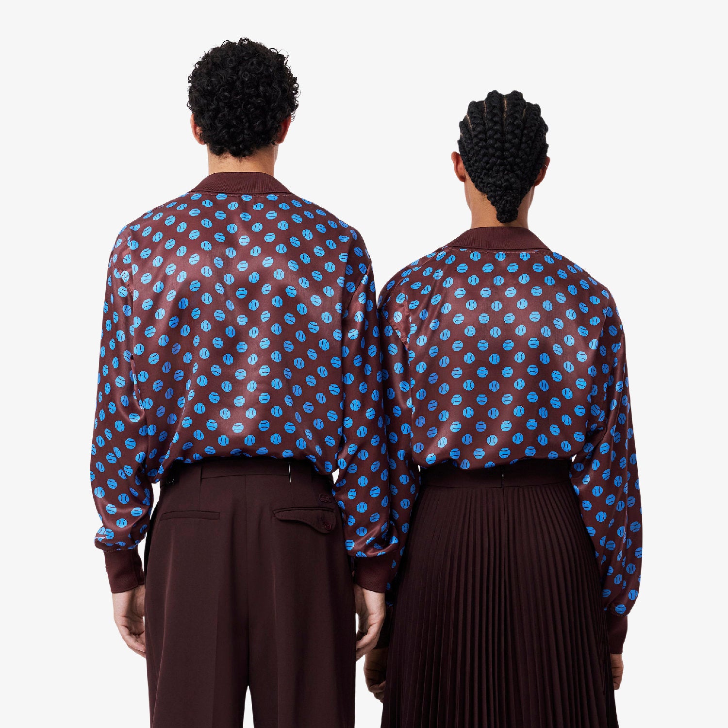 Chemise imprimée en satin - Expresso & Bleuté