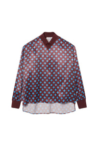 Chemise imprimée en satin - Expresso & Bleuté