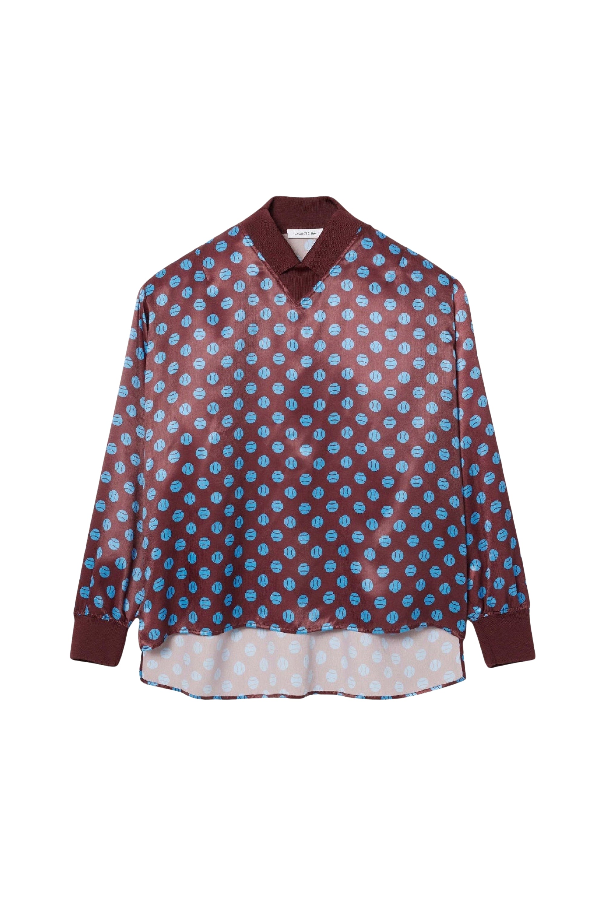Chemise imprimée en satin - Expresso & Bleuté