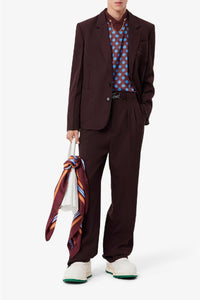 Chemise imprimée en satin - Expresso & Bleuté