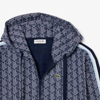Monogram jacquard hoodie - Navy & White