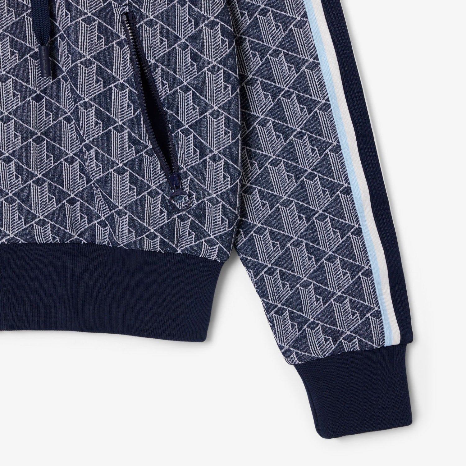 Monogram jacquard hoodie - Navy & White