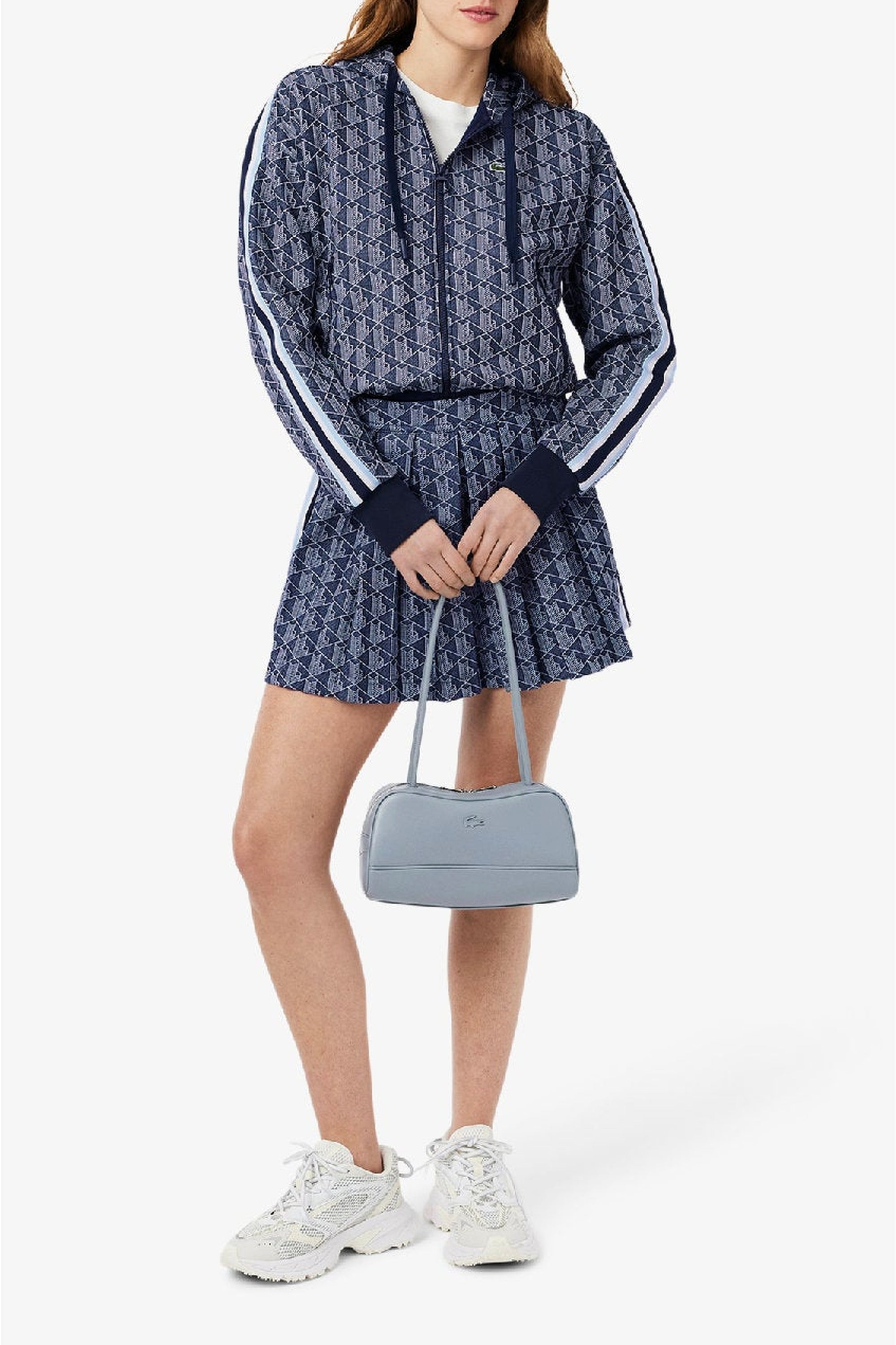 Monogram jacquard hoodie - Navy & White