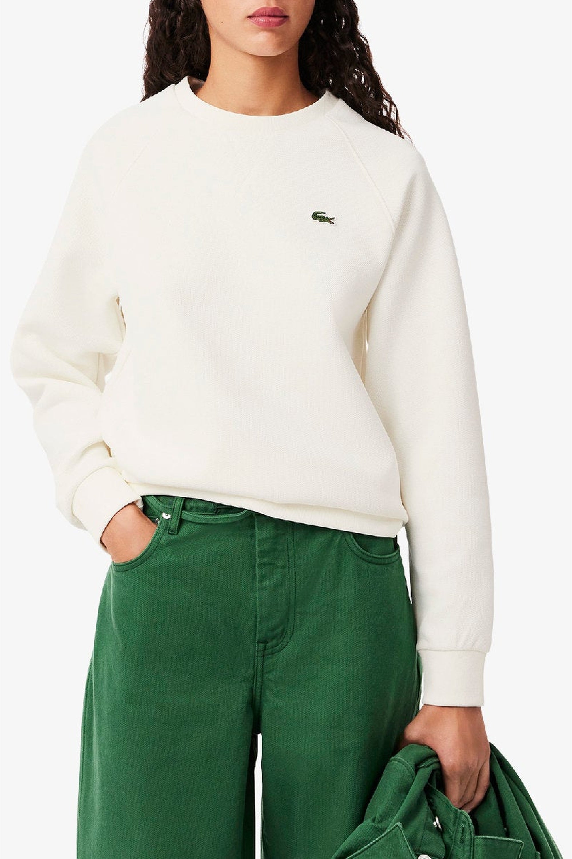 Sweatshirt à col rond en piqué - Farine