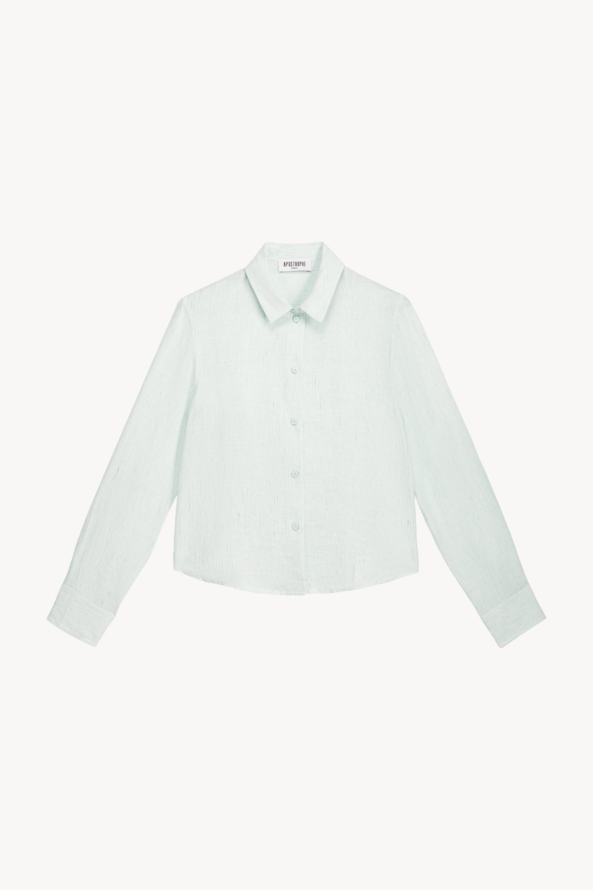 Chemise courte patte apparente - Vert d'Eau