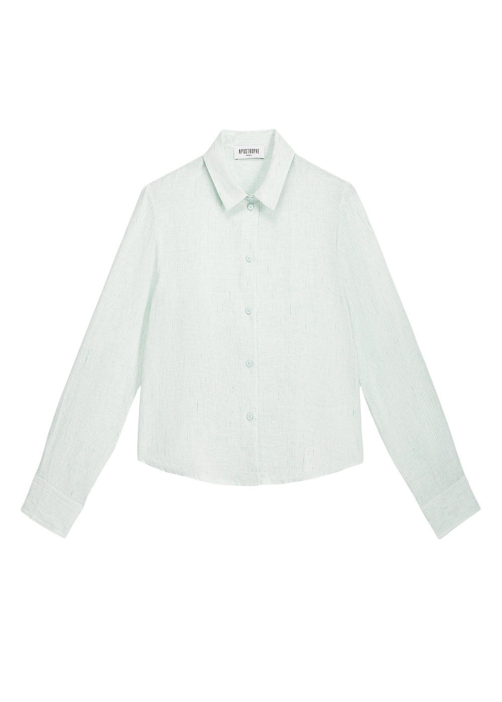 Chemise courte en lin - Vert d'Eau