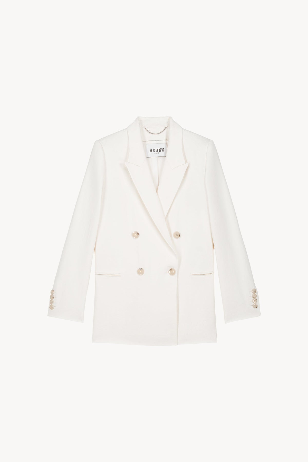 Veste croise 4 trous col - Blanc Optique