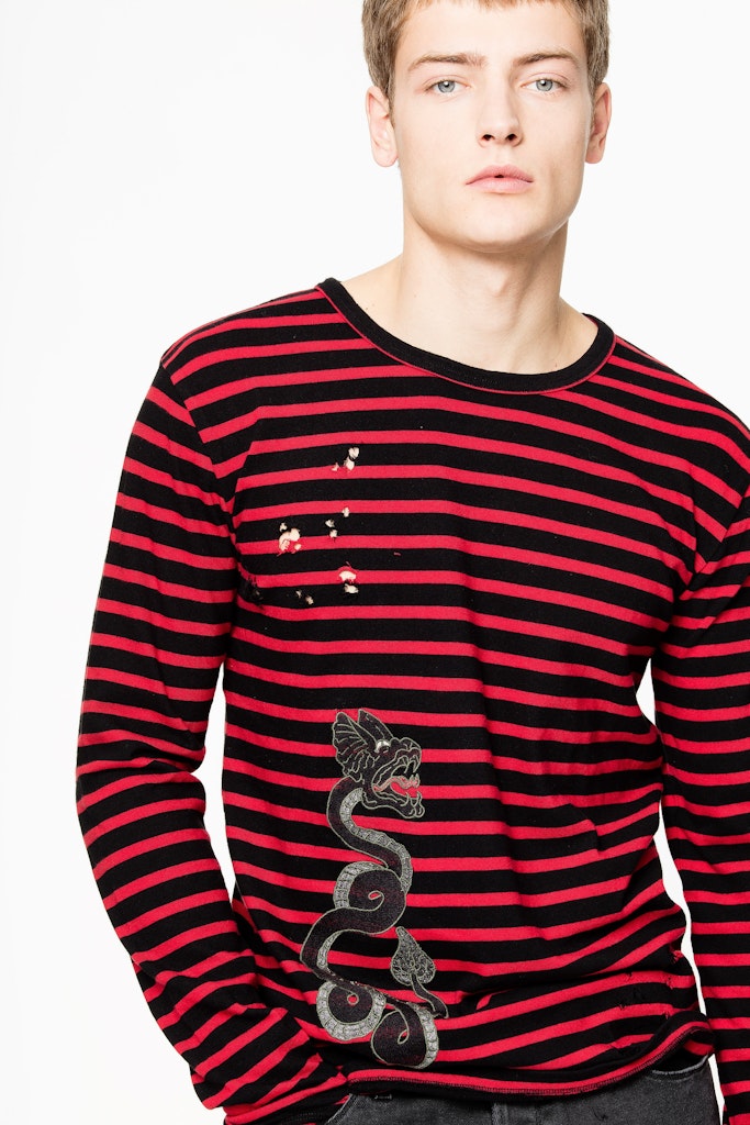 ZHORS LIGNE JAPON HECTOR SNAKE TEE SHIRT COTON