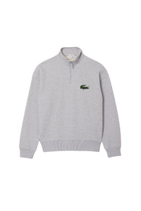 Sweatshirt à col montant large en molleton - Argent Chiné