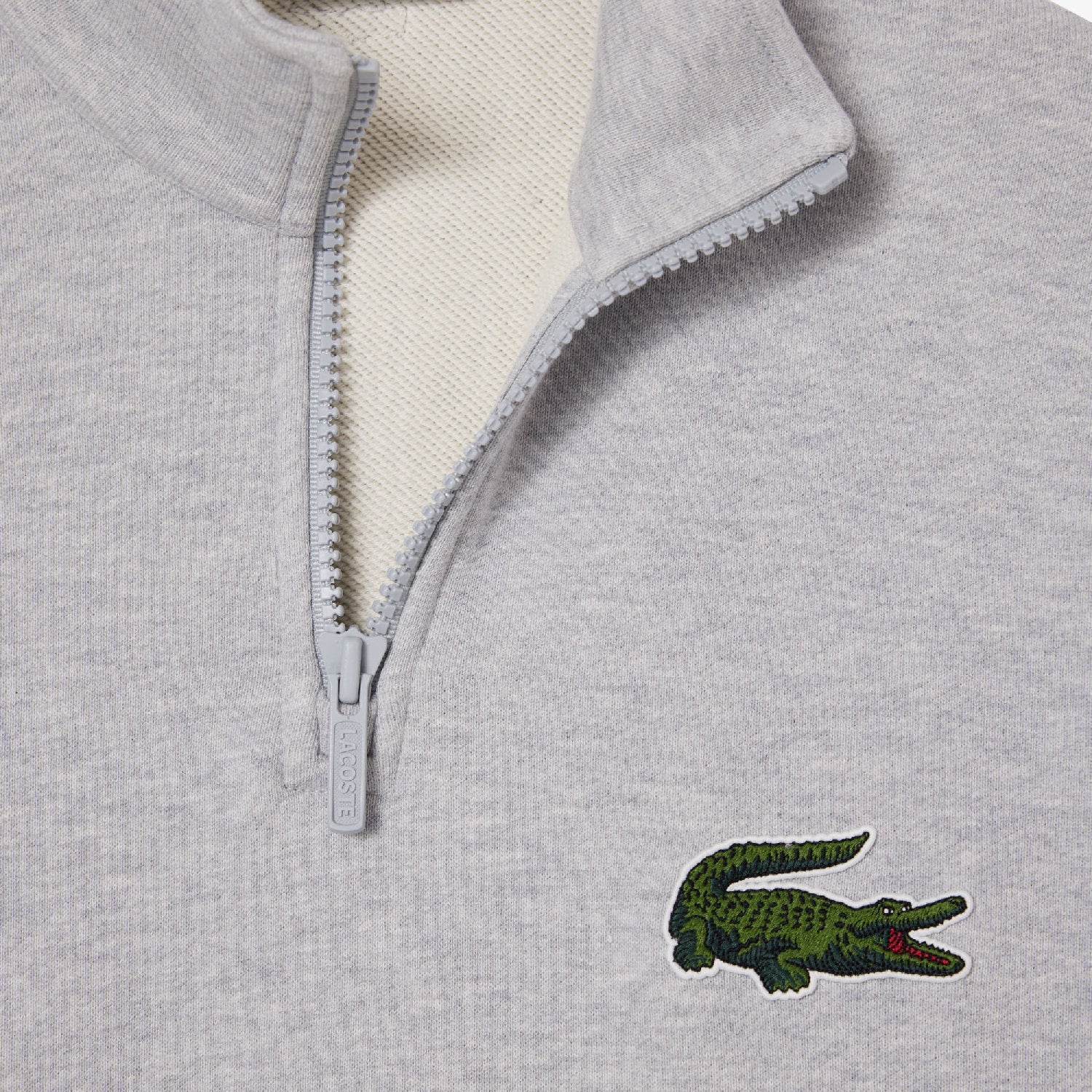 Sweatshirt à col montant large en molleton - Argent Chiné