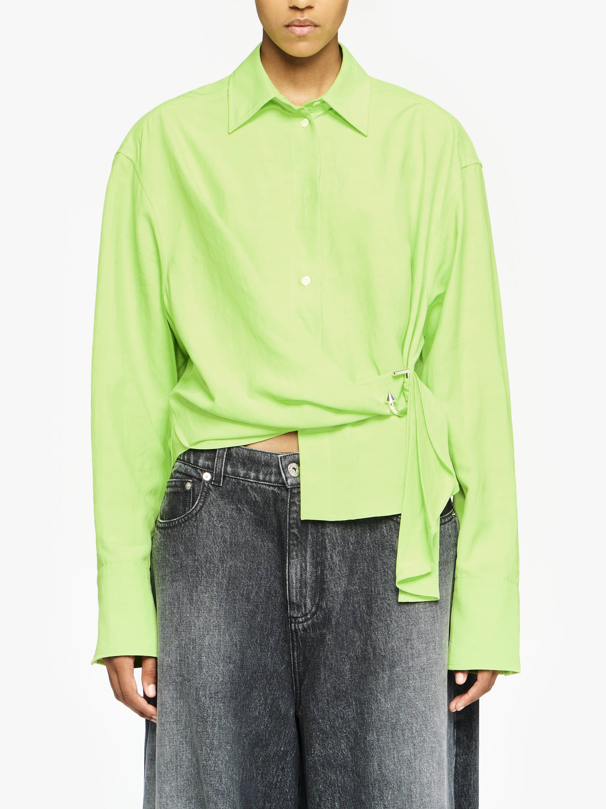 Chemise Drapée Et Tordue - Lime
