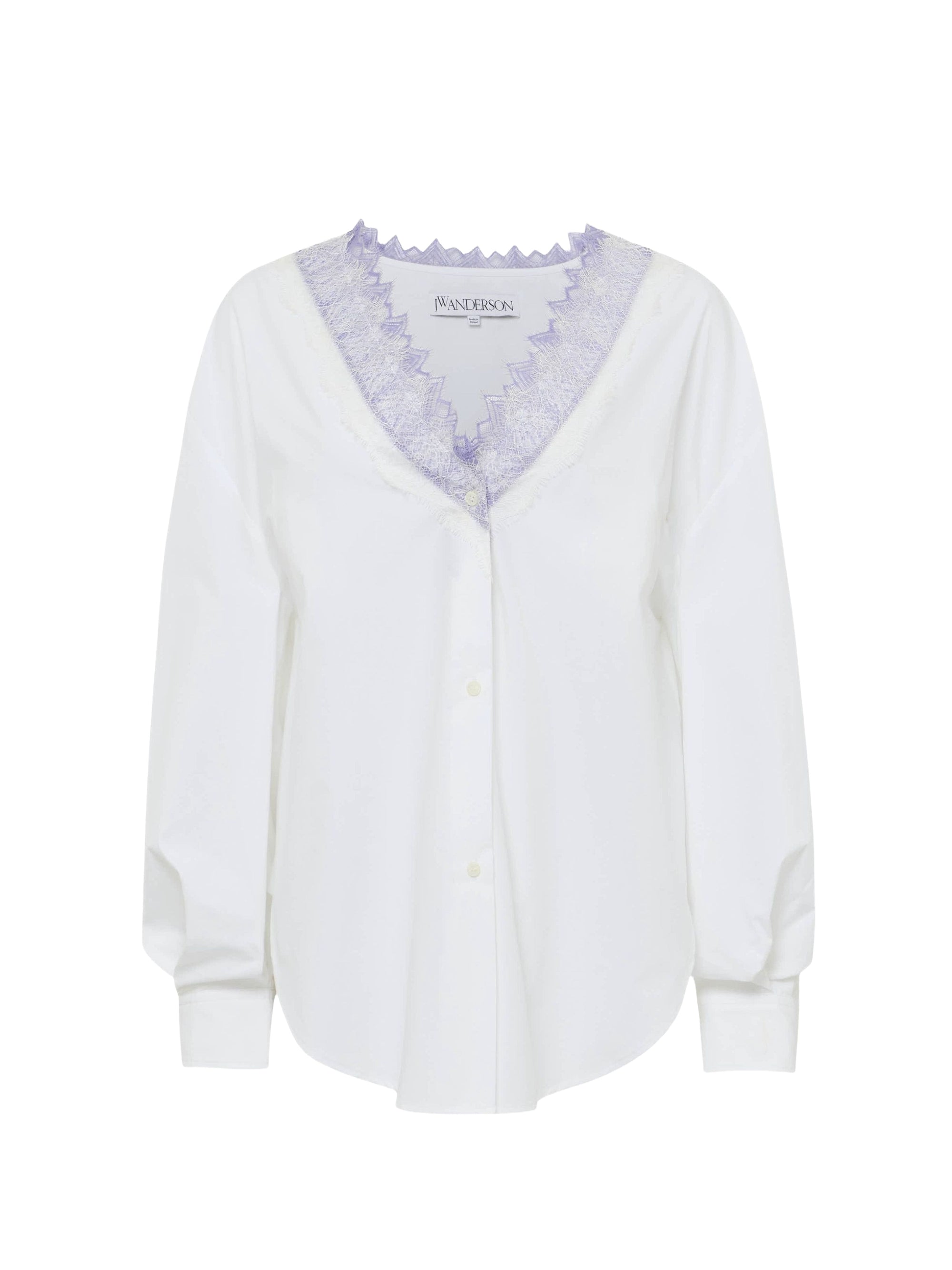 Chemise à col V - White