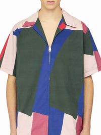 Chemise Imprimée À Manches Courtes Et Fermeture Éclair - Multi