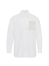 Chemise à poches plaquées et broderies ancres - White