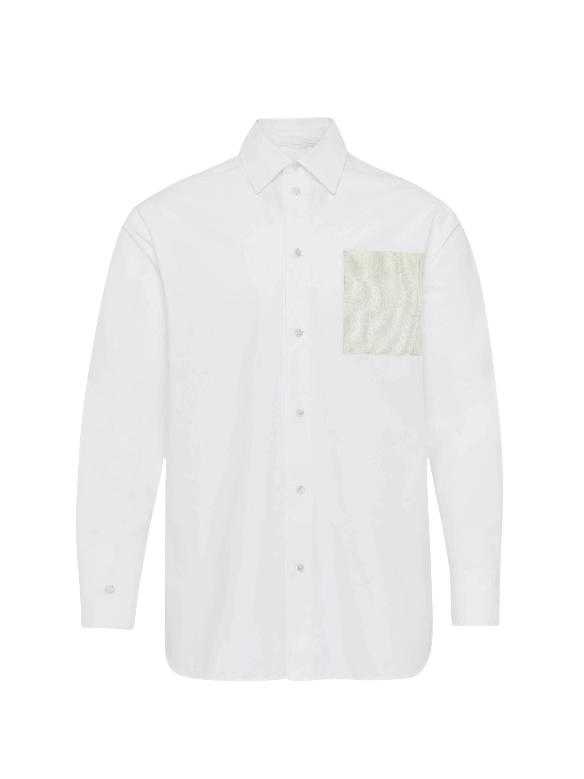 Chemise à poches plaquées et broderies ancres - White