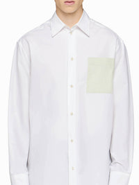 Chemise Avec Poches Appliquées Contrastées - White