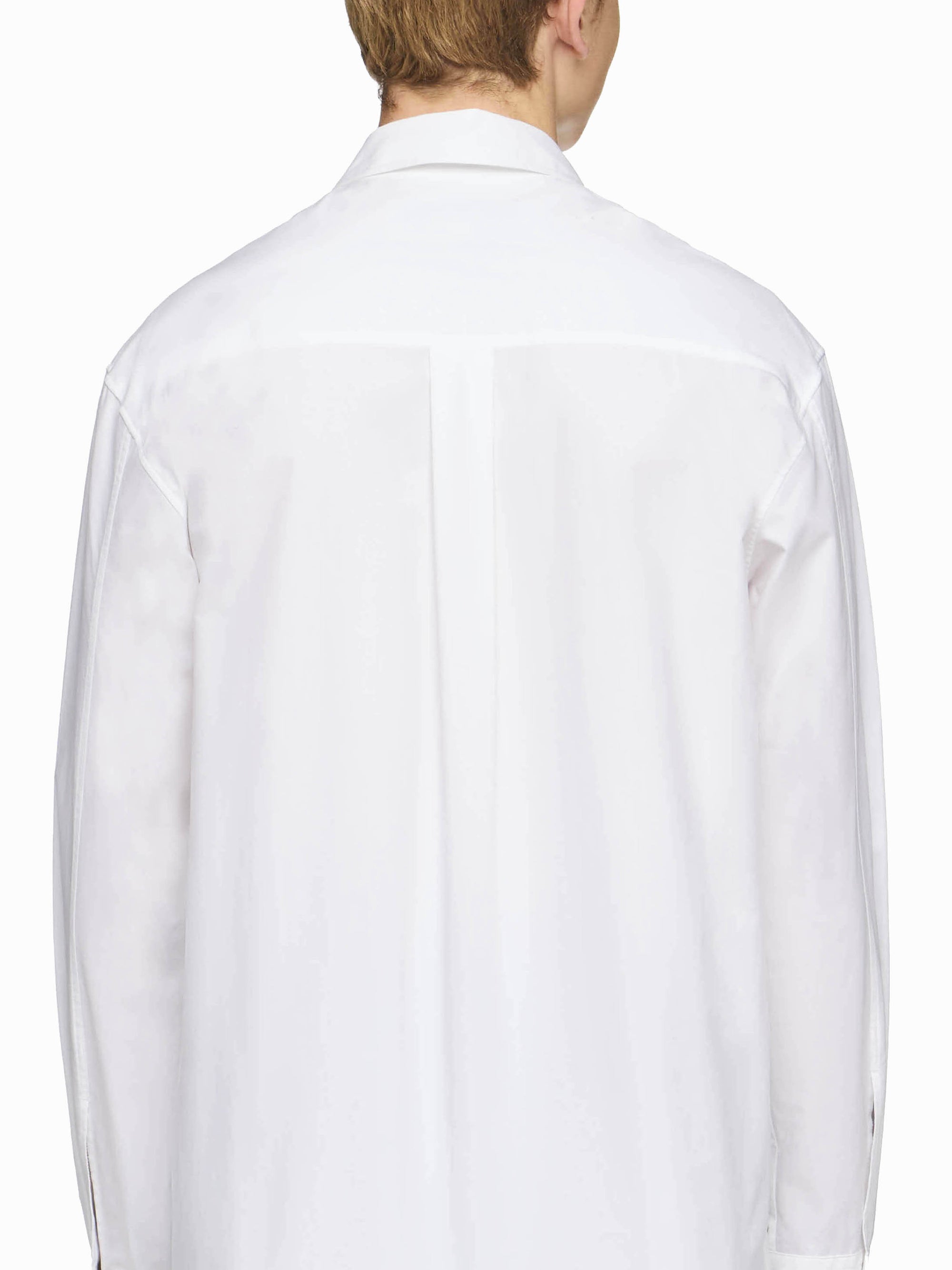 Chemise Avec Poches Appliquées Contrastées - White