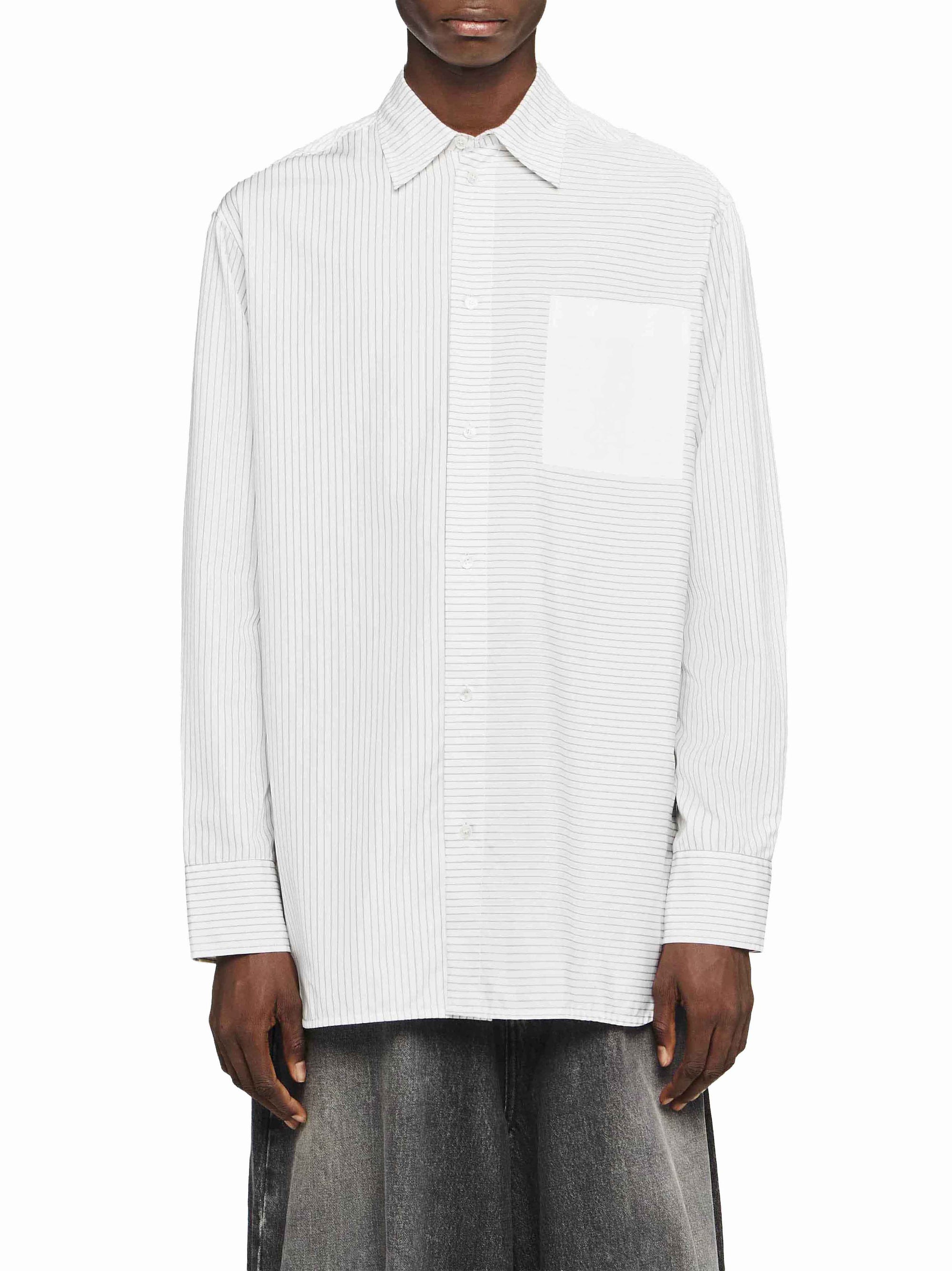 Chemise Avec Poches Appliquées Contrastées - Grey/White