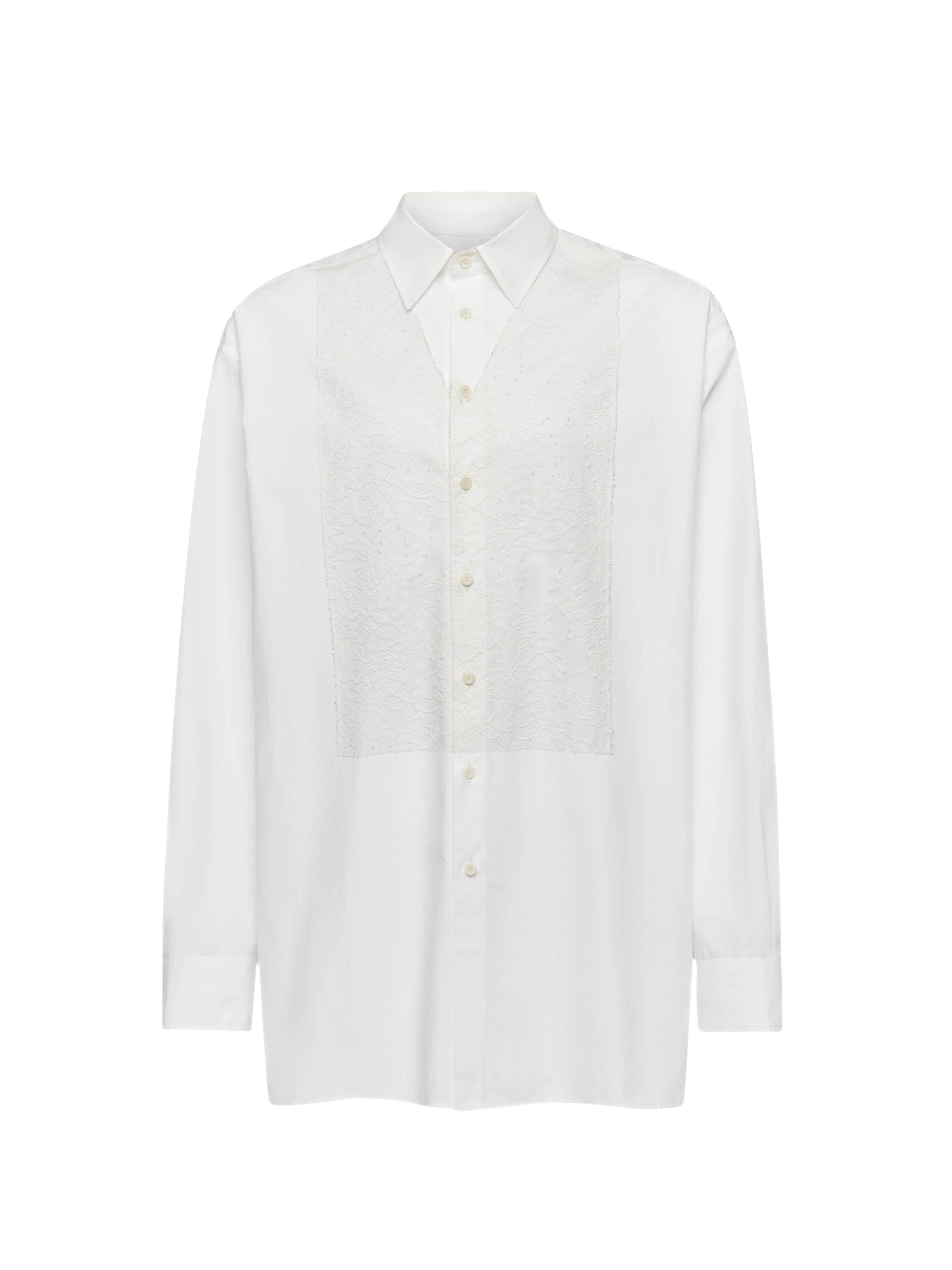 Chemise Avec Appliques En Dentelle - White