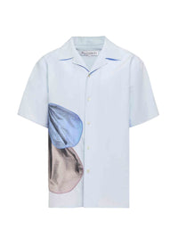 Chemise À Manches Courtes Avec Broderie Ballon - Light Blue