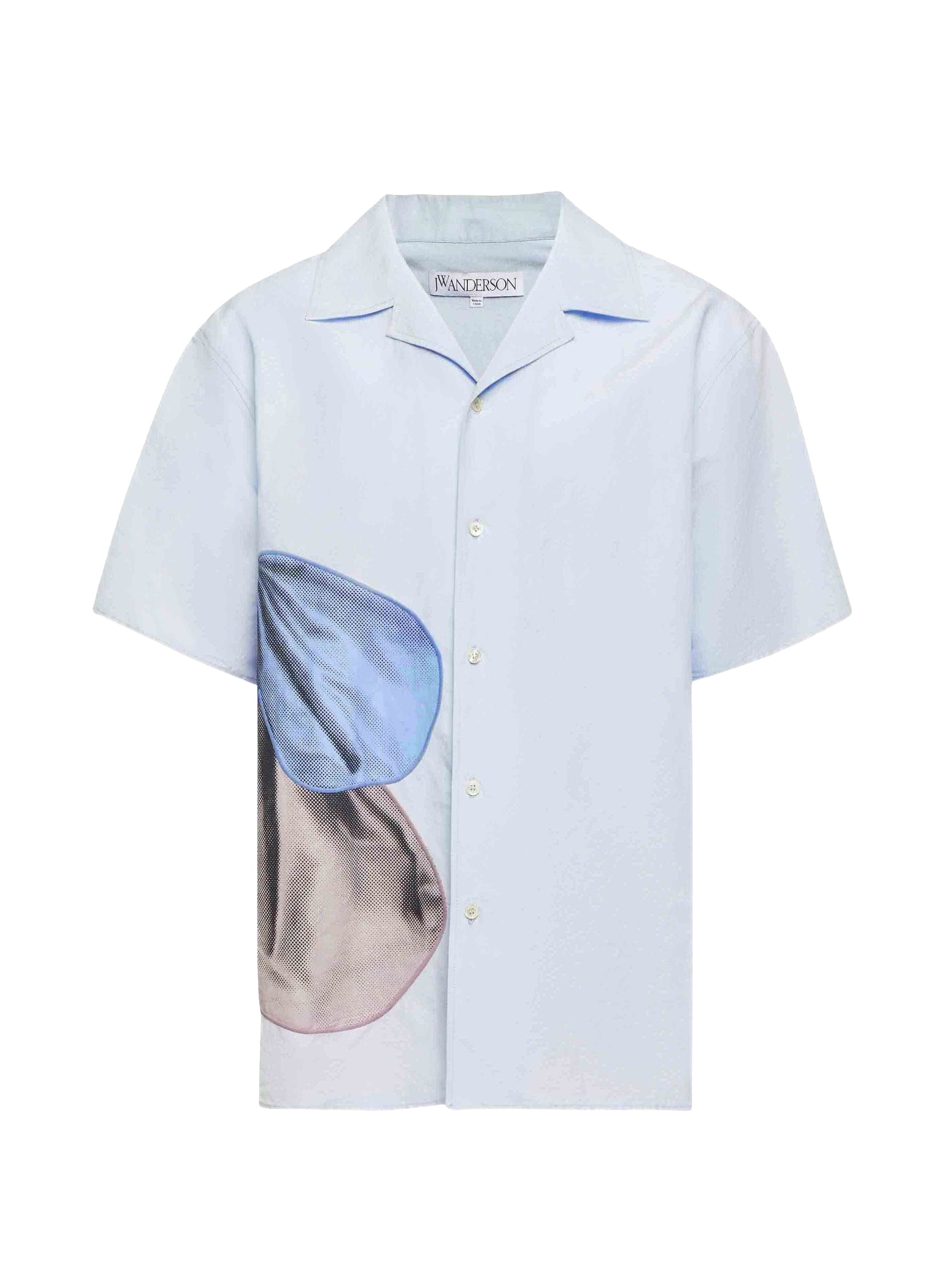 Chemise À Manches Courtes Avec Broderie Ballon - Light Blue