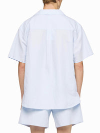 Chemise À Manches Courtes Avec Broderie Ballon - Light Blue