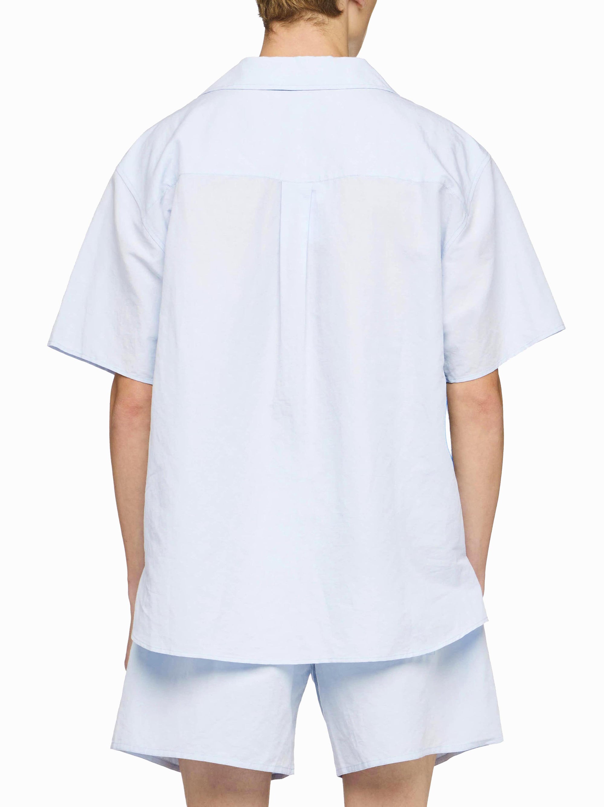 Chemise À Manches Courtes Avec Broderie Ballon - Light Blue