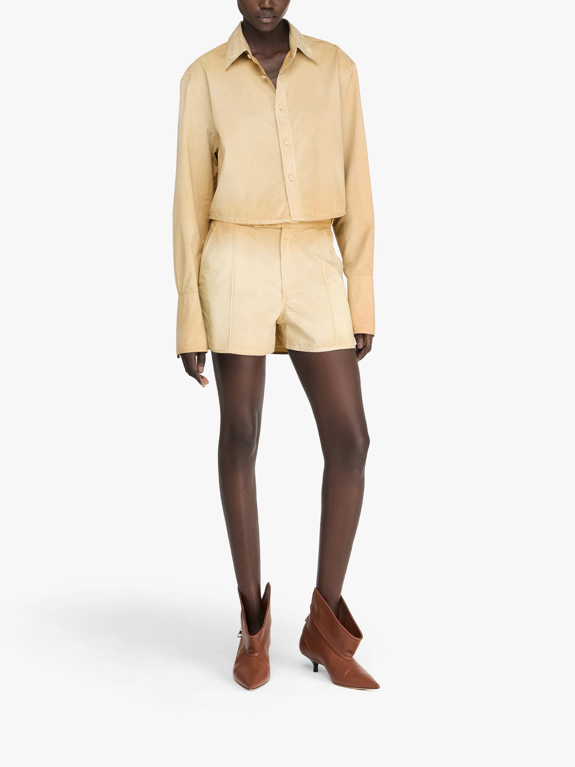 Chemise Courte Teintée En Pièce - Light Tobacco