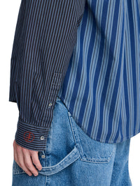 Chemise À Rayures En Patchwork - Navy