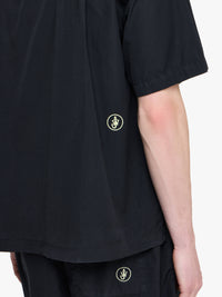 Chemise À Manches Courtes Avec Broderies Contrastées - Washed Black