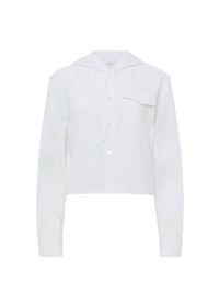 Chemise courte à capuche - Off White & Grey