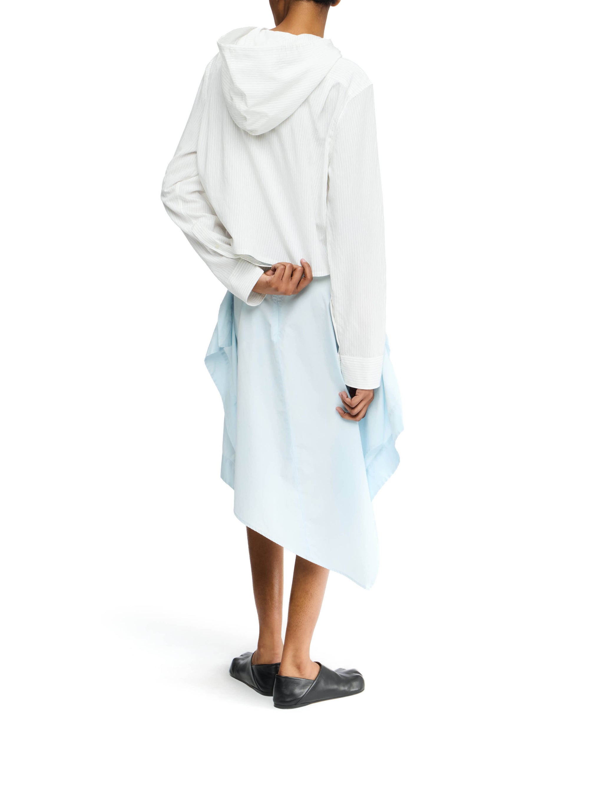 Chemise Courte À Capuche - Off White/Grey