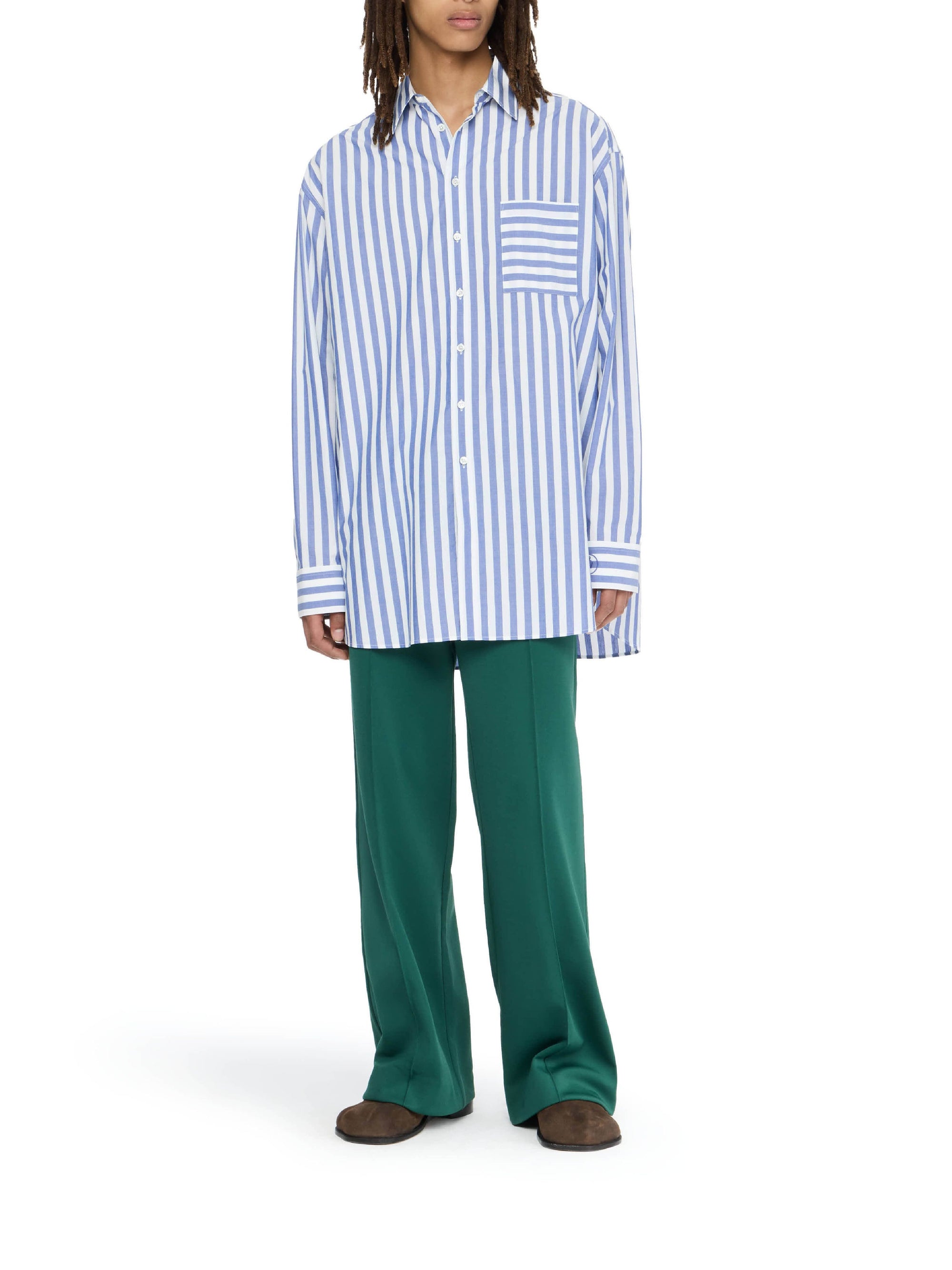 Chemise oversize à rayures - White & Blue
