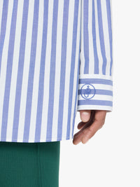 Chemise À Rayures Oversize - White/Blue