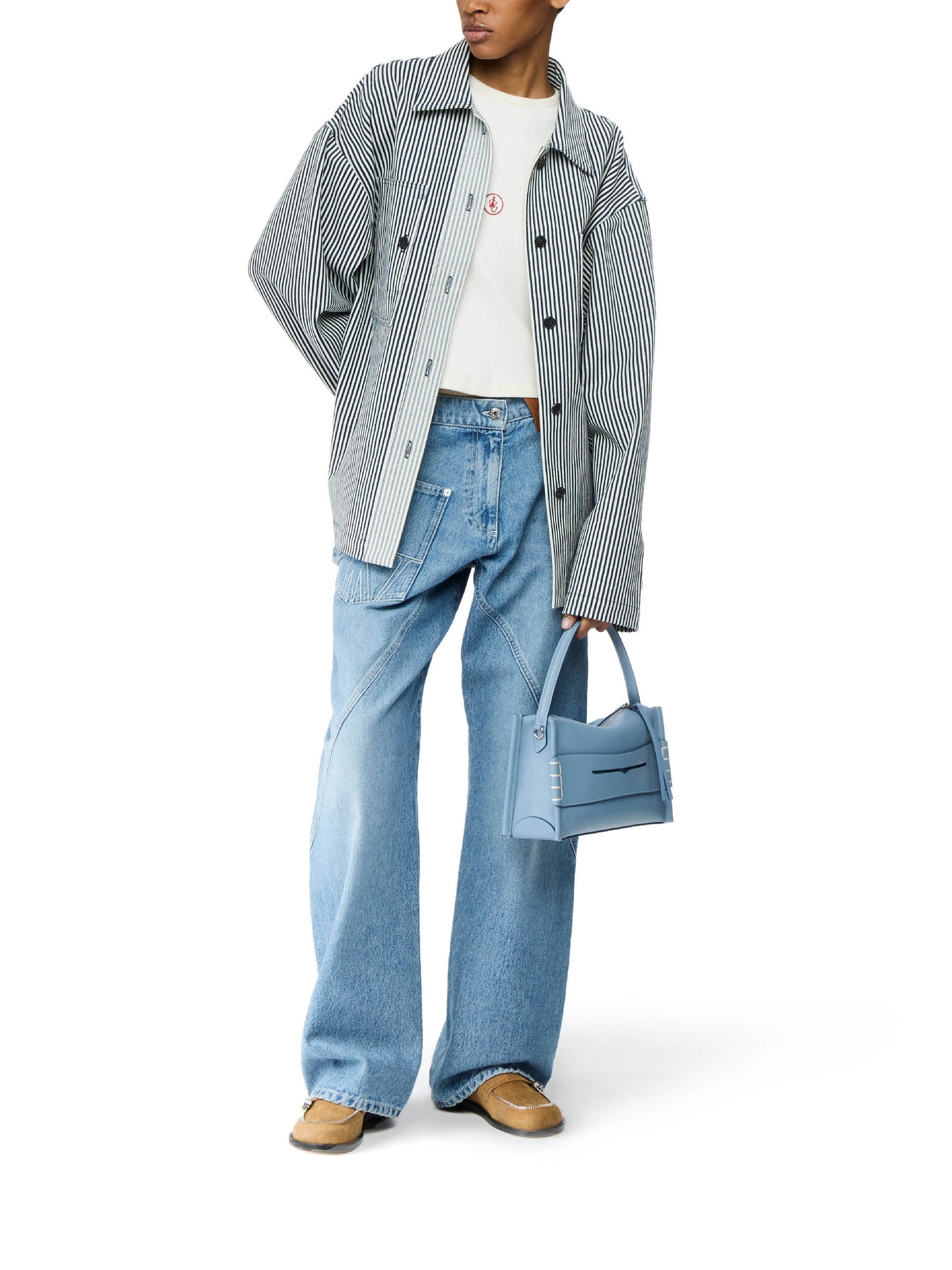 Chemise oversize à rayures - Off White & Navy