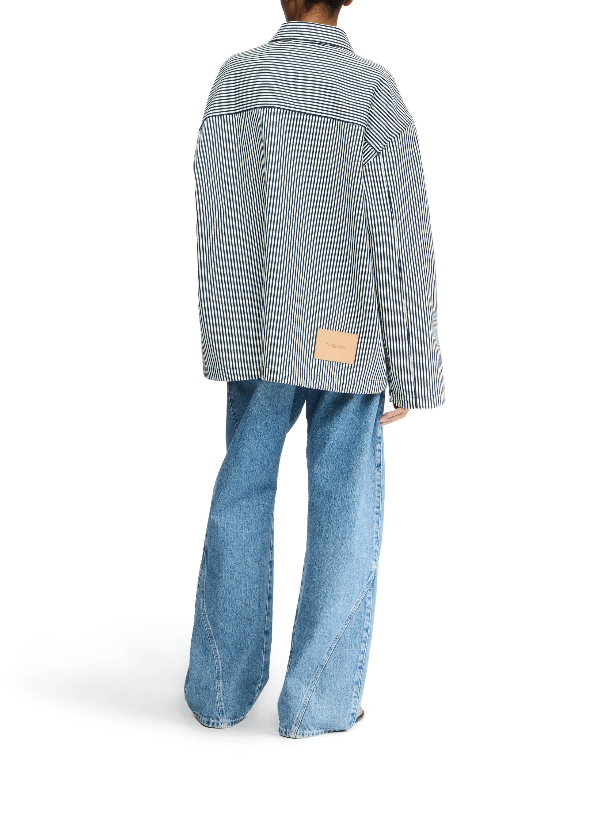 Surchemise À Poches Appliquées - Off White/Navy