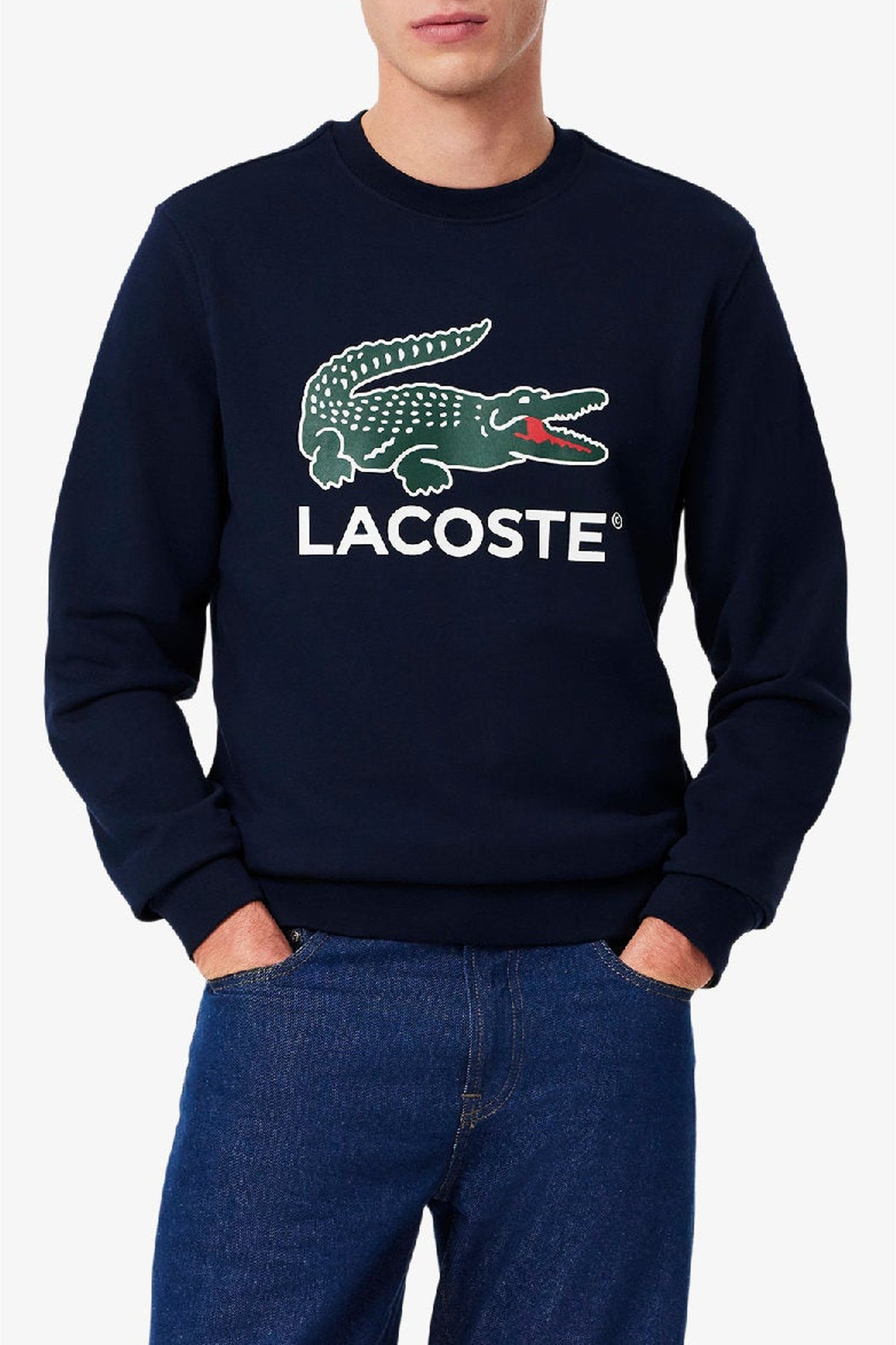 Sweatshirt à col rond en molleton - Marine