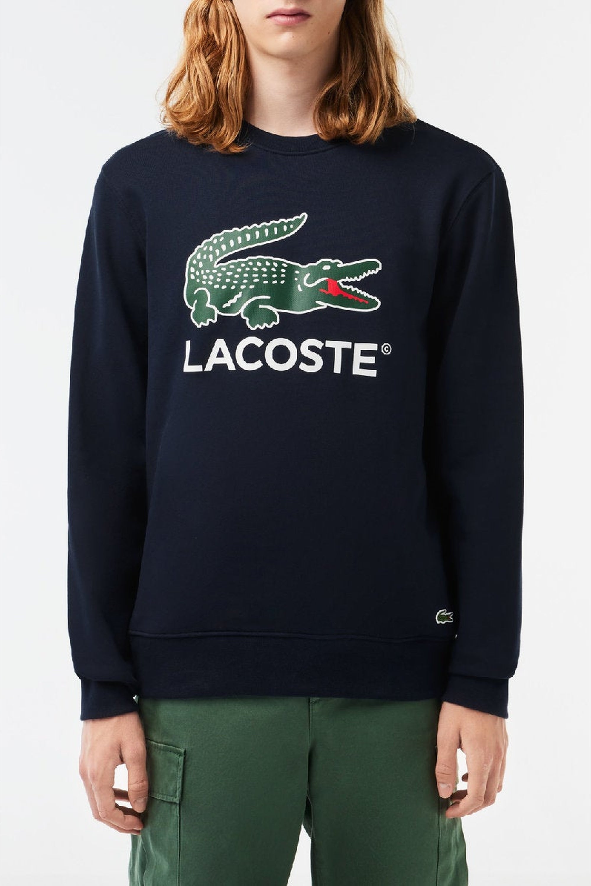 Sweatshirt à col rond en molleton - Marine