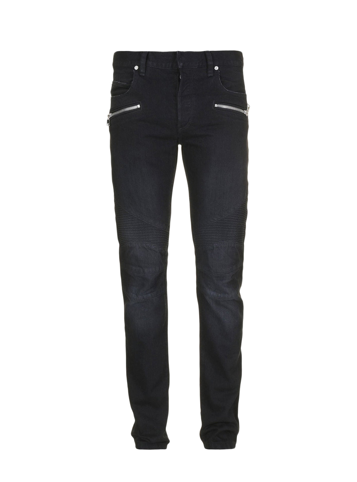 Jean droit côtelé Balmain signature poche arrière - Noir