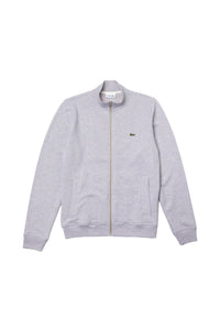 Veste zippée à col montant en molleton piqué - Argent Chiné