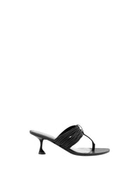 Mules à talons cordelées 55 en cuir - Black